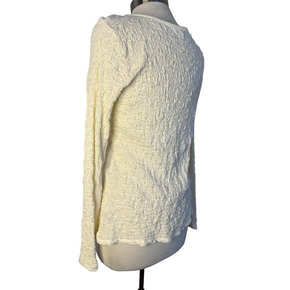 J Jill Blouse L Cream Long sleeve Round Neck Stretch Pull Over - Picture 14 of 14